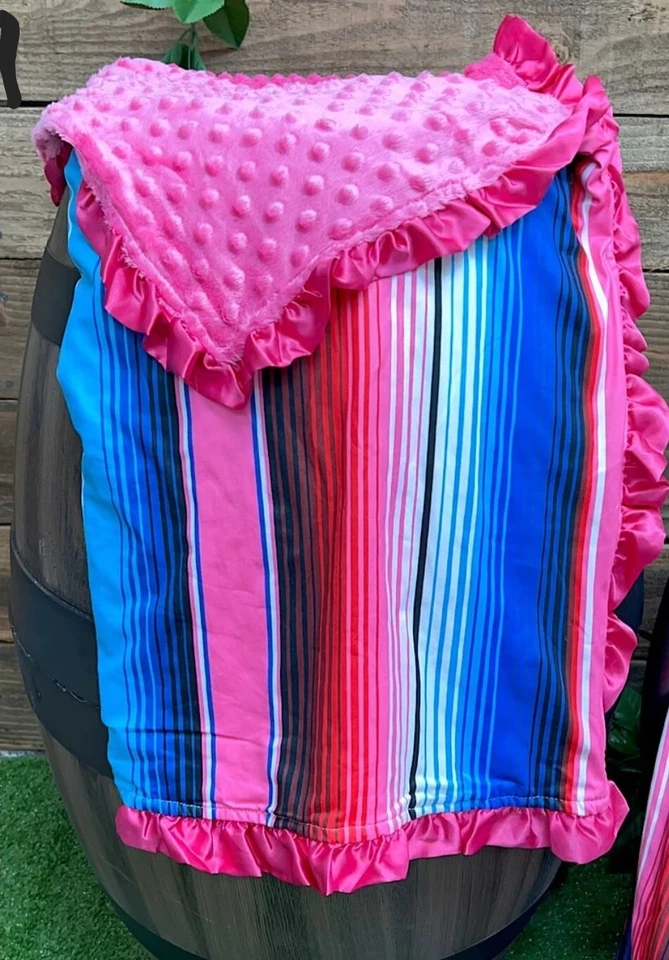 Pink Serape Minky Baby Blanket - Image 1 of 1