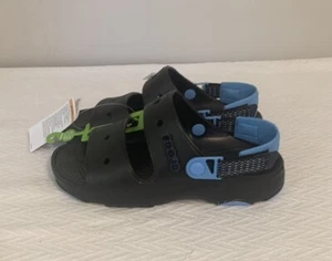 Iconic Crocs Comfort Black Sandals Men 9 Women 11 straps - Picture 1 of 5
