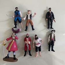 Lot Of 7 Disney Jake and the Neverland Pirates Captain Hook Action Figures PVC