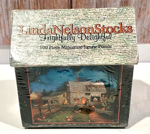 Vintage Autumn Frightfully Delightful Linda Nelson Stocks 100 Piece Mini Puzzle - Picture 1 of 7