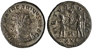 Roman Imperial. Carinus AD 283-285 AE Antoninianus 3.88 gr., Rx: Jupiter - Picture 1 of 3
