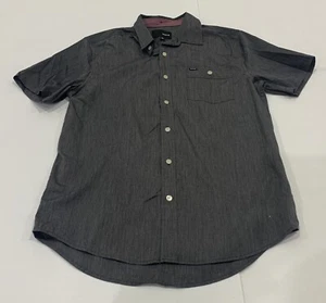 Mens Size M Grey HURLEY Classic Fit Short Sleeve Shirt - VGC - Picture 1 of 4