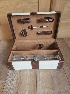 Vintage Accessories Mini Bar Set Portable Wine Briefcase Travel Kit Gift - Bild 1 von 21