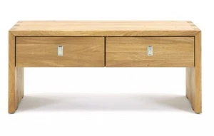 Banco de madera maciza roble salvaje macizo aceitado banco madera TV cómoda armario remoto - Imagen 1 de 2