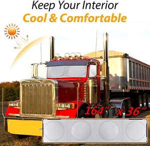Truck Front Windshield + 4 Side Window Sunshade Sun Shade Visor For Semi Trucks - Picture 1 of 11