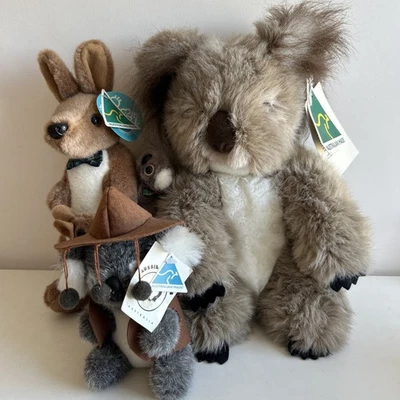 Australian Made Plush Bundle Large Koala Small Koala Kangaroo Joey Souvenir Soft - Image 1 of 4