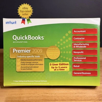 NEW Quickbooks Premier 2009 Accounting Windows US Version Full Retail - SEALED - Image 1 of 4