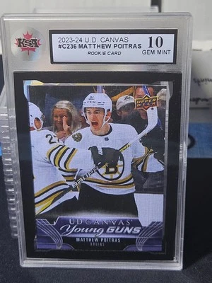 23-24 UD Canvas Matthew Poitras Young Guns 🚨🚨🚨 KSA 10 Pristine Gem Mint - Image 1 of 2