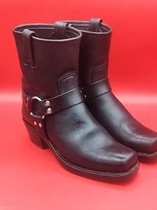 Frye Harness Moto Hergestellt in den USA schwarze Lederstiefel Damengröße 9 M - Bild 1 von 9