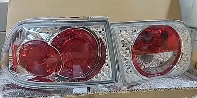 Luces traseras de freno negras para Honda Civic 1992 1993 1994 1995 cupé/sedán Foto 1 de 4