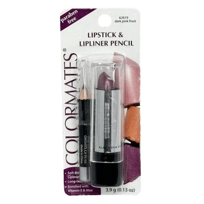 Colormates Cosmetics Lipstick & Lipliner Pencil Dark Pink Frost Discontinued - Image 1 of 4