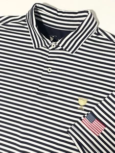 Camisa Polo President’s Cup Para Hombre Grande Azul Rayas Rendimiento Elastizada Hecha en EE. UU. - Imagen 1 de 15
