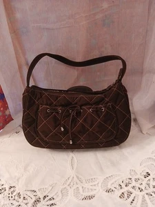 Vera Bradley Negro Acolchado Cartera Bolso de Hombro Microfibra Lazo - Imagen 1 de 4