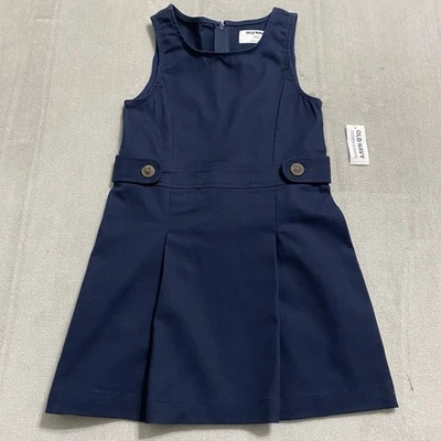 Old Navy Girls Dress XS 5 Navy Blue Sleeveless School Uniform Preppy Classic - Image 1 of 4