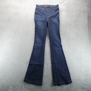 Spanx Pants Womens XS Blue Flare High Rise Pull On Dark Wash Stretch Denim - Picture 1 of 10