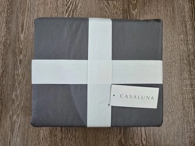 3pc Full/Queen Lyocell Cotton Blend Duvet & Sham Set Dark Gray - - Image 1 of 4