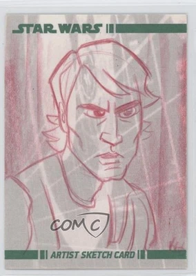 2008 Topps Star Wars: The Clone Wars 1/1 Unknown Artist Auto Sketch 11jz - Image 1 of 3