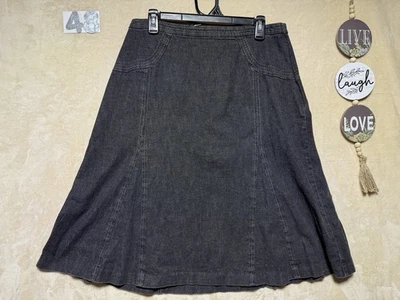 Denim & Co. Denim Jean MIDI Falda Carbón Talla M Foto 1 de 4