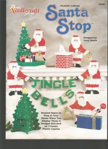 Santa Plastic Canvas Patterns Christmas Doorstop Garland Tissue Cover L09 - Picture 1 of 1
