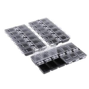 3Pcs 12 Grids Empty  Plastic Storage Containers Box Case with Lids for Small