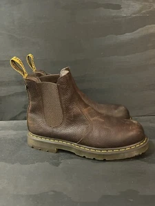 Stivali da lavoro Dr. Martens Fellside uomo taglia 13 Chelsea punta acciaio marrone F2513-11 - Foto 1 di 8