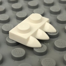 LEGO 15208 White Plate, Modified 1 x 2 with 3 Teeth (x7)