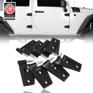 8Pcs Steel Door Hinge Replacement Set Fit 07-18 Jeep Wrangler JK JKU Unlimited 