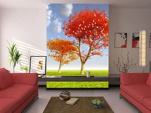 3D maple trees grass 29 Wall Paper wall Print Decal Wall Deco Indoor wall Mural - Picture 1 of 7