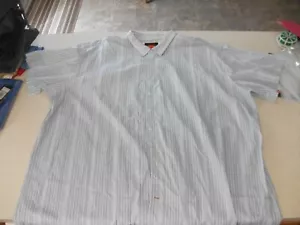 "Nyne NEW YOU New ENERGY " Mens Button UP S/S Cotton Striped Shirt SZ 5XLT - Picture 1 of 3