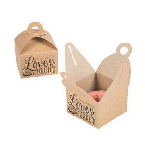 Love Donut Favor Boxes With Handle - Party Supplies - 12 Pieces - Picture 1 of 2