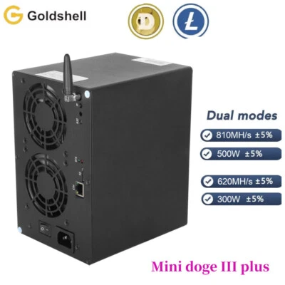 Goldshell Mini DOGE 3 III Plus WIFI 810MH/s 500W LTC DOGE BELLS Miner With PSU - Image 1 of 4