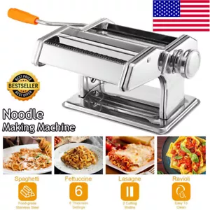 Stainless Steel Pasta Lasagna Spaghetti Tagliatelle Ravioli Maker Roller Machine - Picture 1 of 12