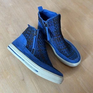 Zee Alexis Aaron High Top Sneakers Womens Sz 42 Blue Black Checkered Shoes - Picture 1 of 8