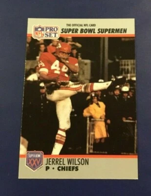 1990 Pro Set # 119 JERREL WILSON Super Bowl SUPERMAN Kansas City Chiefs Nice !  - Image 1 of 2