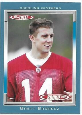 2006 Topps Total Football Blue Rookie Card Brett Basanez Panthers - Image 1 of 2