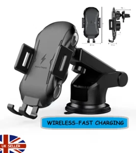 Wireless Fast Charge Car Phone Holder Universal Windscreen Dashboard Air Vent - Picture 1 of 11