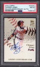 2001 Chipper Jones Topps Golden Anniversary Great #GAA-CJ Autograph Graded PSA 8