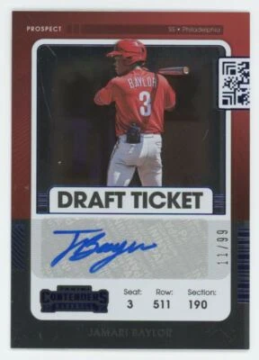 2021 Panini Contenders Draft Ticket Auto Jamari Baylor Auto 11/99 Philadelphia - Image 1 of 2