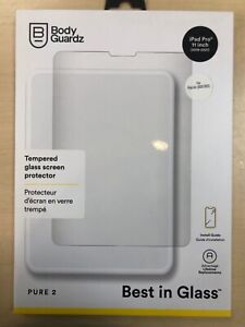3 PACK BodyGuardz Pure2 Tempered Glass Protector iPad Pro 11 inch 1st & 2nd Gen