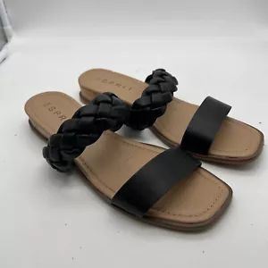 Esprit Women's Winsley Flat Slip On Sandals Shoes Black Size 6.5 - Picture 1 of 6