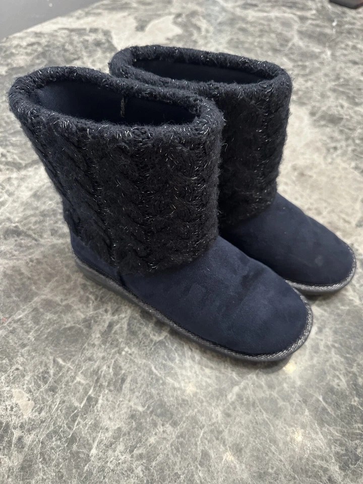 SO Morgan Navy Glitter Fall Sweater Boots Girls Size 5 M - Image 1 of 4