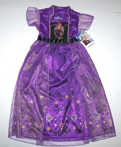 Disney Princess Frozen Anna Fantasy Nightgown Pajamas Costume Purple New Girl - Picture 1 of 8