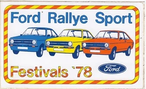 FORD RALLYE SPORT FESTIVALES 1978 ORIGINAL ÉPOCA PEGATINA AUTOCOLLANT ESCORT RS - Imagen 1 de 2