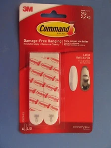 3M Command Large Refill Strips 5 pounds. #17023P Six Strips NEW - Picture 1 of 2