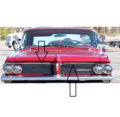 1962 Pontiac Catalina Bonneville UPPER FRONT GRILL TRIM BARS Original A+ - Image 1 of 4