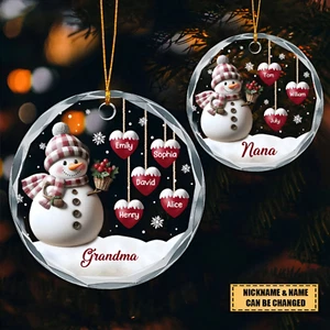 Muñeco de Nieve Abuela Personalizado Regalo Navidad Adorno La Mejor Parte de Navidad - Imagen 1 de 4