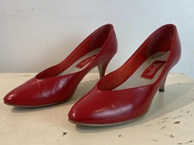 Vintage Highlights Red Pumps Heels Retro Dance Women's Size 7.5 - Image 1 of 4