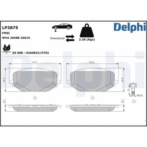 Bremsbelagsatz, Scheibenbremse DELPHI LP3875 für 3008 II SUV 2 2016-202 - Bild 1 von 6