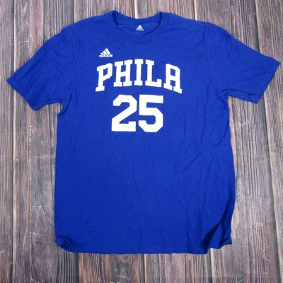 Philadelphia 76ers Shirt Youth XL Blue NBA Basketball Simmons 25 Adidas Tee - Image 1 of 4