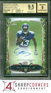 2014 TOPPS CHROME CAMO REFRACTOR #117 ODELL BECKHAM JR. RC #/99 BGS 9.5 AUTO 9 - Picture 1 of 4